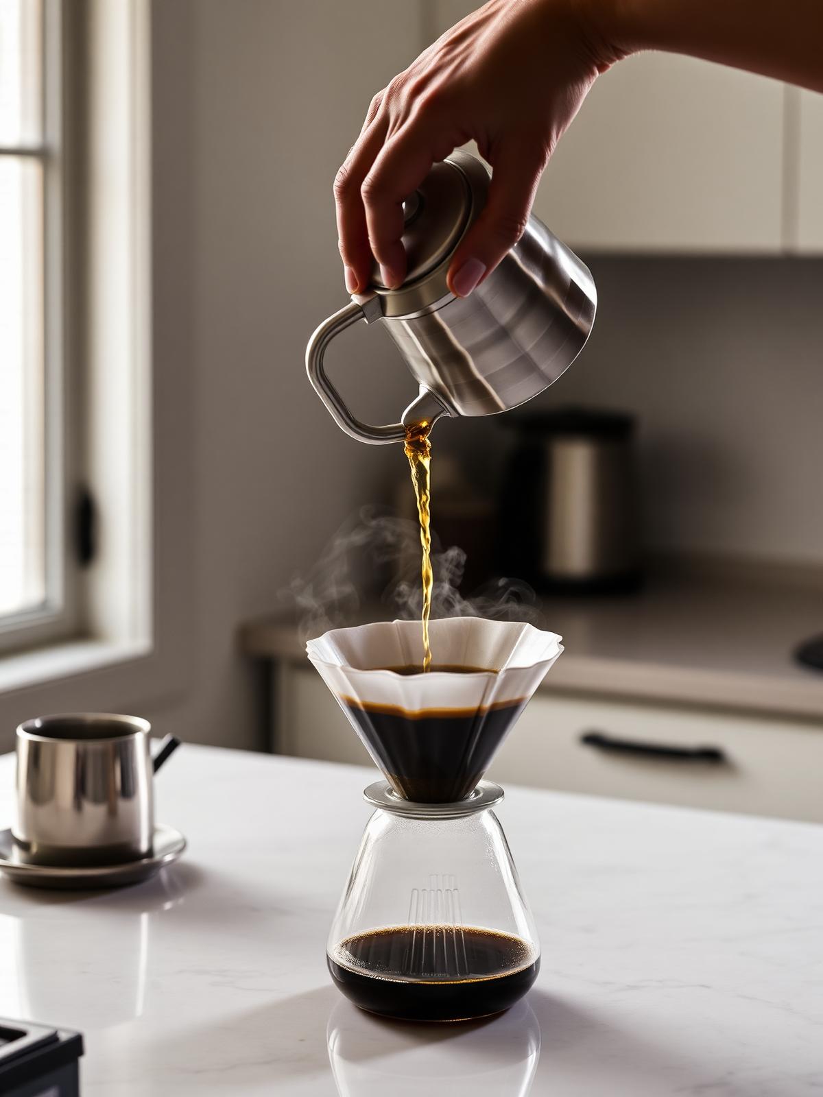 Pour-over brewing ritual
